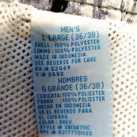 Sand N Sun Men's Size L Black White Hawaiian Tropical Mesh Lined Swim Trunks - Picture 10 of 11